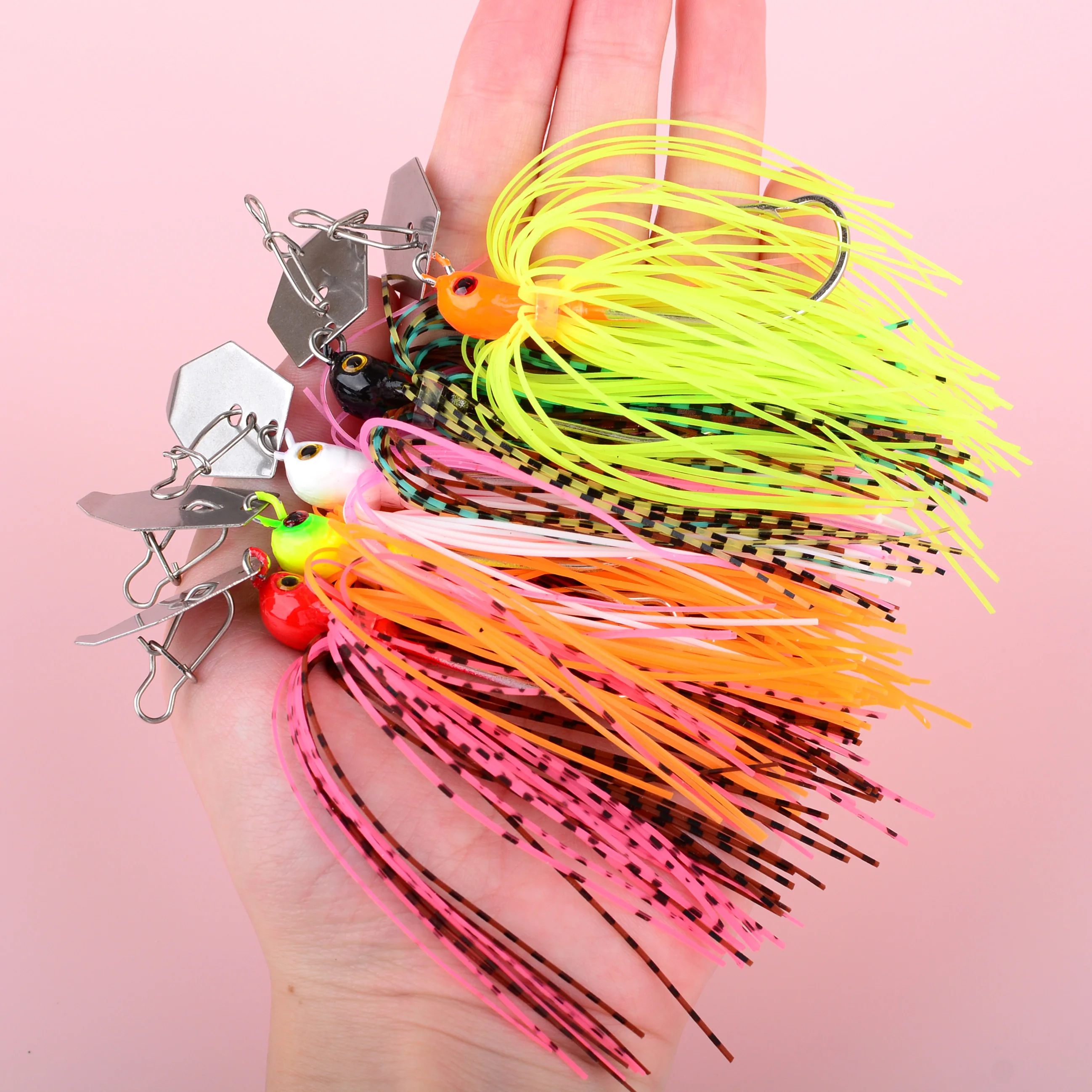 5 pz Spinner Richiamo Buzzbait Weedless Jighead Bass Jig Esca Richiamo di Pesca Wobblers per Bass Accessori Per la Pesca