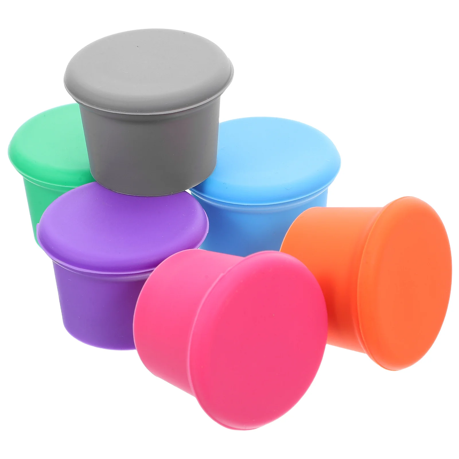 Tapones de silicona para botellas de vino, tapas reutilizables a prueba de fugas para vino, cerveza, Soda, botellas de vidrio, sello de mantenimiento fresco, 6 uds.