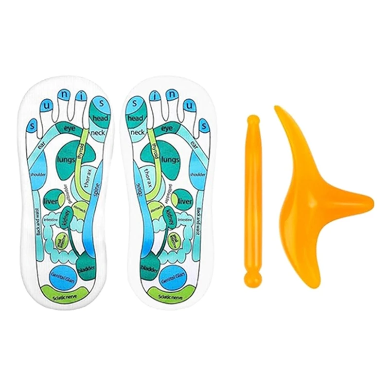 Acupressure Socks com Massagem Sticks, Massagem simples pé na zona reflexa de 2 pés