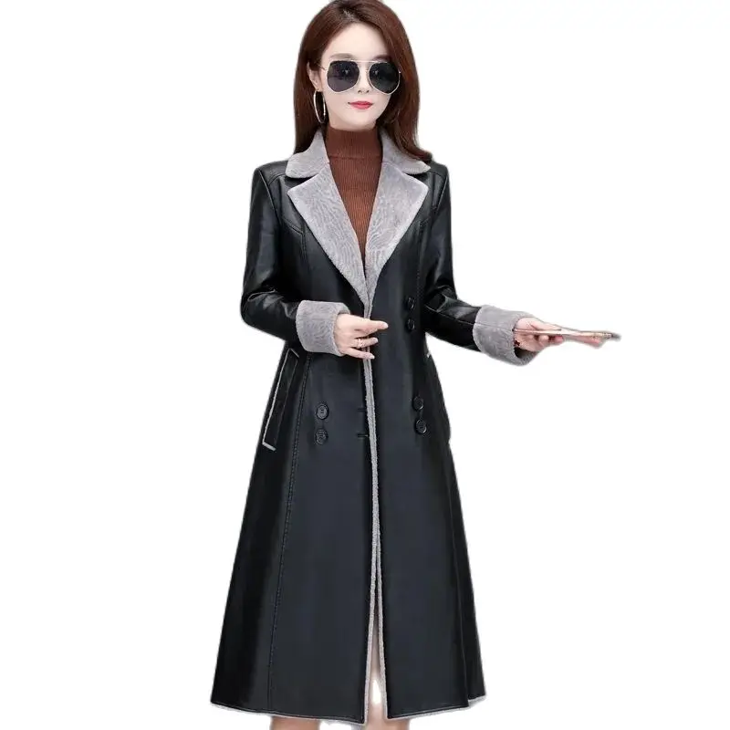 2022 New One-piece Women's Temperament Long Over-the-knee Fleece Winter Warm Women's Fashion Women