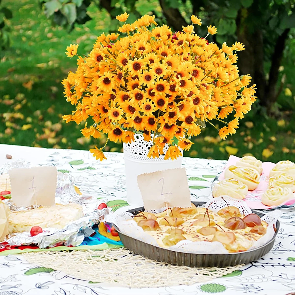 Künstliche Blumen aus Seide, gelbe kleine Gänseblümchen, Valentinstag, Hochzeitskranz, Brautstrauß, Heim, Zimmer, Tisch, DIY, Geschenkbox, Dekoration, Requisite