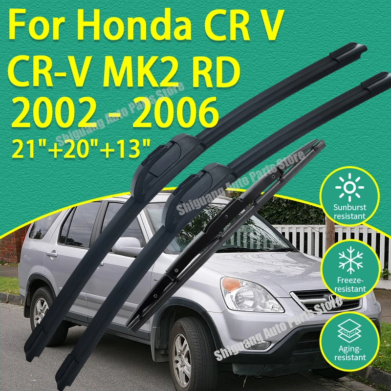 

Front Rear Silicone Coating Wipers for Honda CR V CR-V MK2 RD 2002 - 2006 Car Wiper Windshield Windscreen Blades Accessories