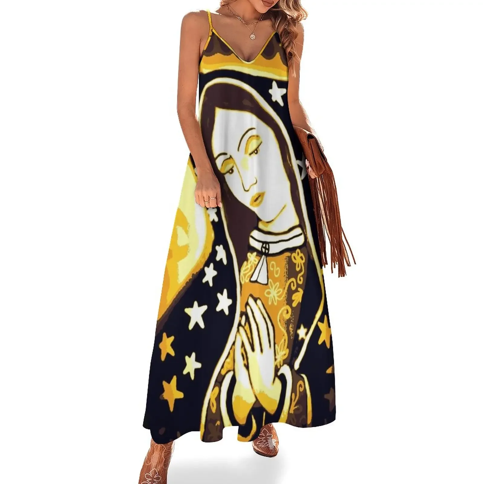 

Our Lady of Guadalupe Mexico Mexican Virgin Mary Sleeveless Dress summer dresses ladies 2025 Women long dress Clothing