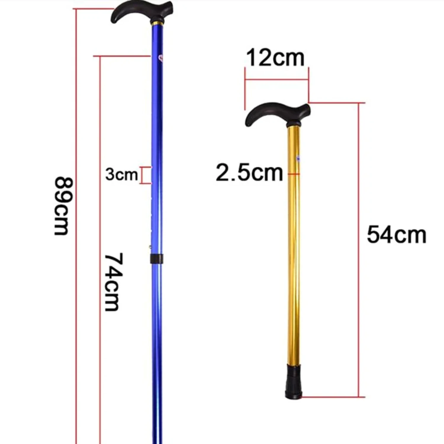 75-90cm Adjustable Walking Stick 2 Section Stable Anti-Skid Crutch Old Man Hiking Cane Ropa ciclismo hombre mtb Mtb clothes Maap