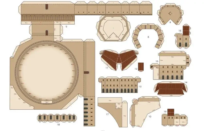 Castel Sant\'Angelo Taly 3D Paper Model Famous Handmade DIY Building Papercraft Toy