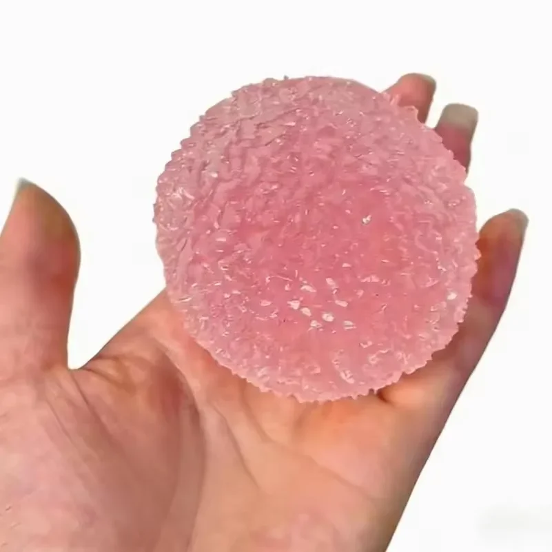 Image of Squishy Eisball Maltose Fidget-Spielzeug Super Weiches Rosa Mochi Langsam Zurückfederndes Quetschspielzeug Anti-Stress-Spielzeug für Erwachsene Handübungen