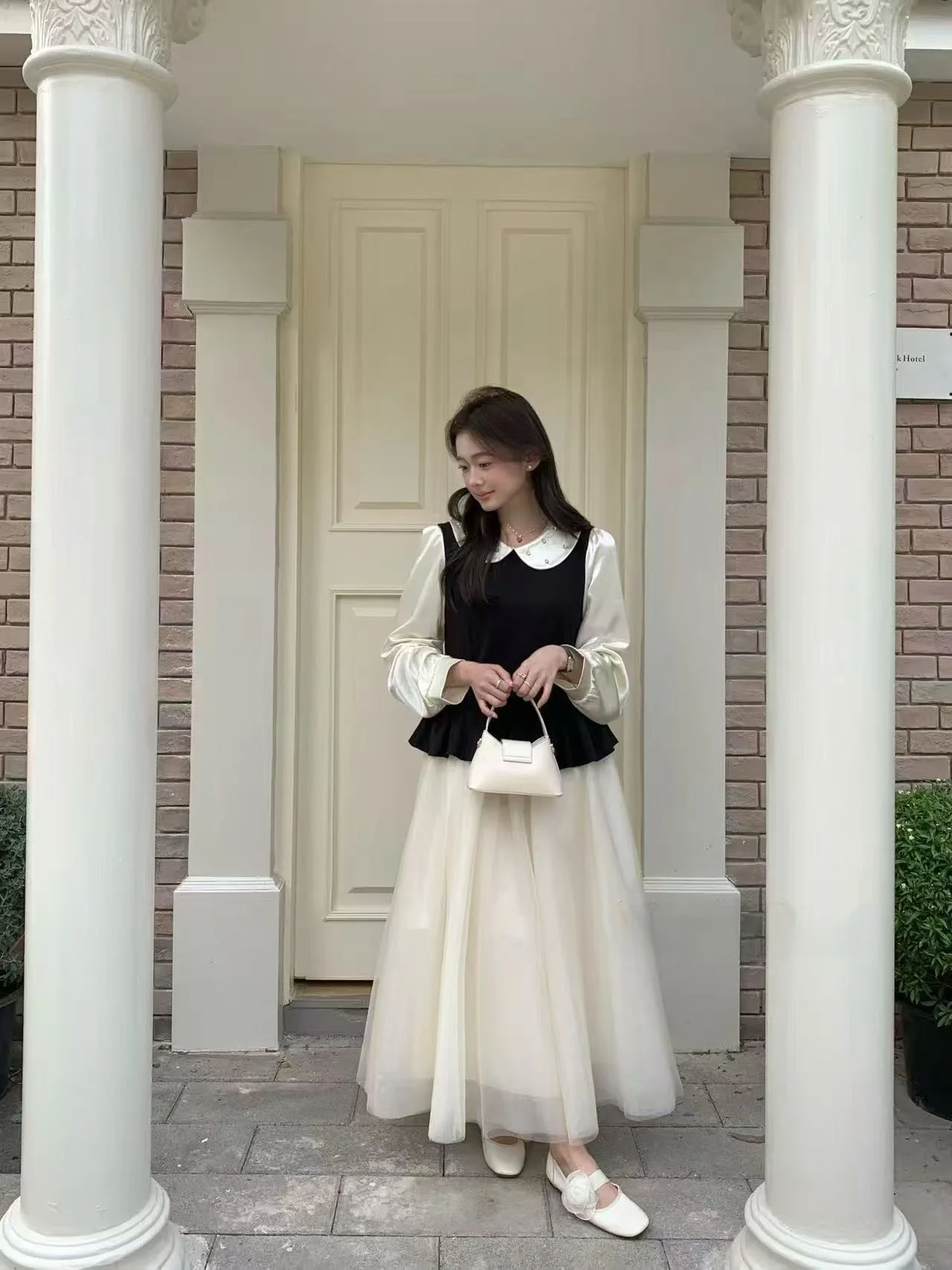 

Herman Miss Large Size Birthday Velvet Patchwork Net Ball Gown Slimming A-Line Skirt High Waist Long Sve Long Dr