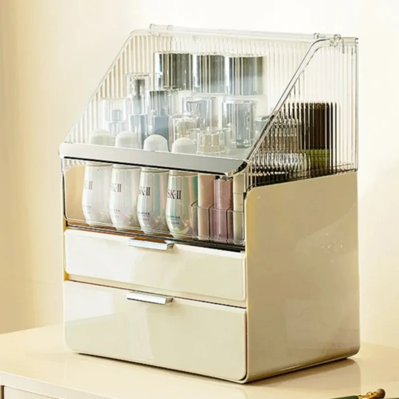 Large Capacity Makeup Organizer with 3 Drawers, Cosmetic Storage Box for Vanity Table, Clear Skincare & Perfume Display view 4