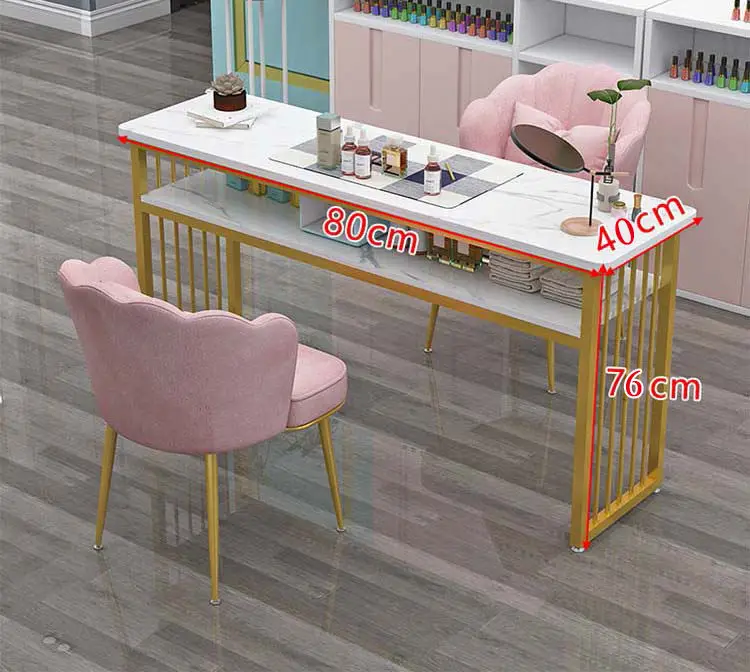 Nice Nails Bar Station Salon Furniture Wood Nail Tables Nail Desk Manicure Table with Chair Modern Customized