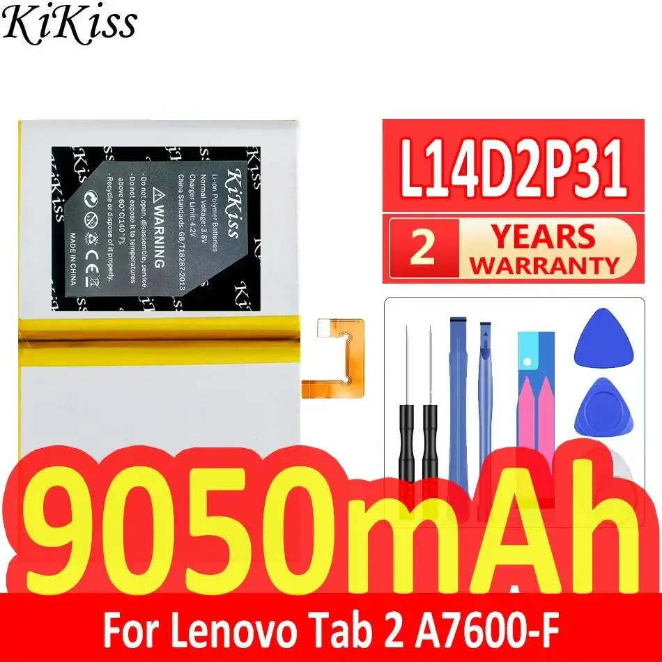 9050mAh High Capacity Stable L14D2P31 Tablet Battery For Lenovo Tab 2 A7600-F A10-70F Tab2 A10-70 A10-70L