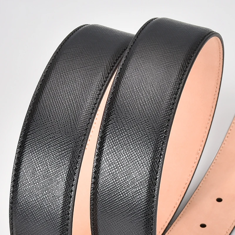 

Men's belt cowhide No buckle only belt belt frosted bottom 3.4cm Needle buckle use accessory collocation jeans fashion