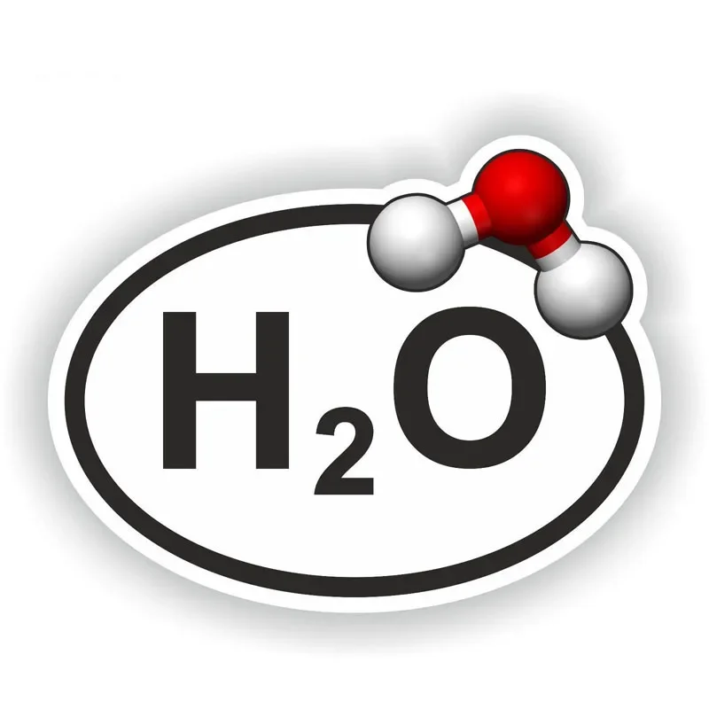 

Funny Car Sticker H2O Oval Sticker Water with Chemical PVC Decal