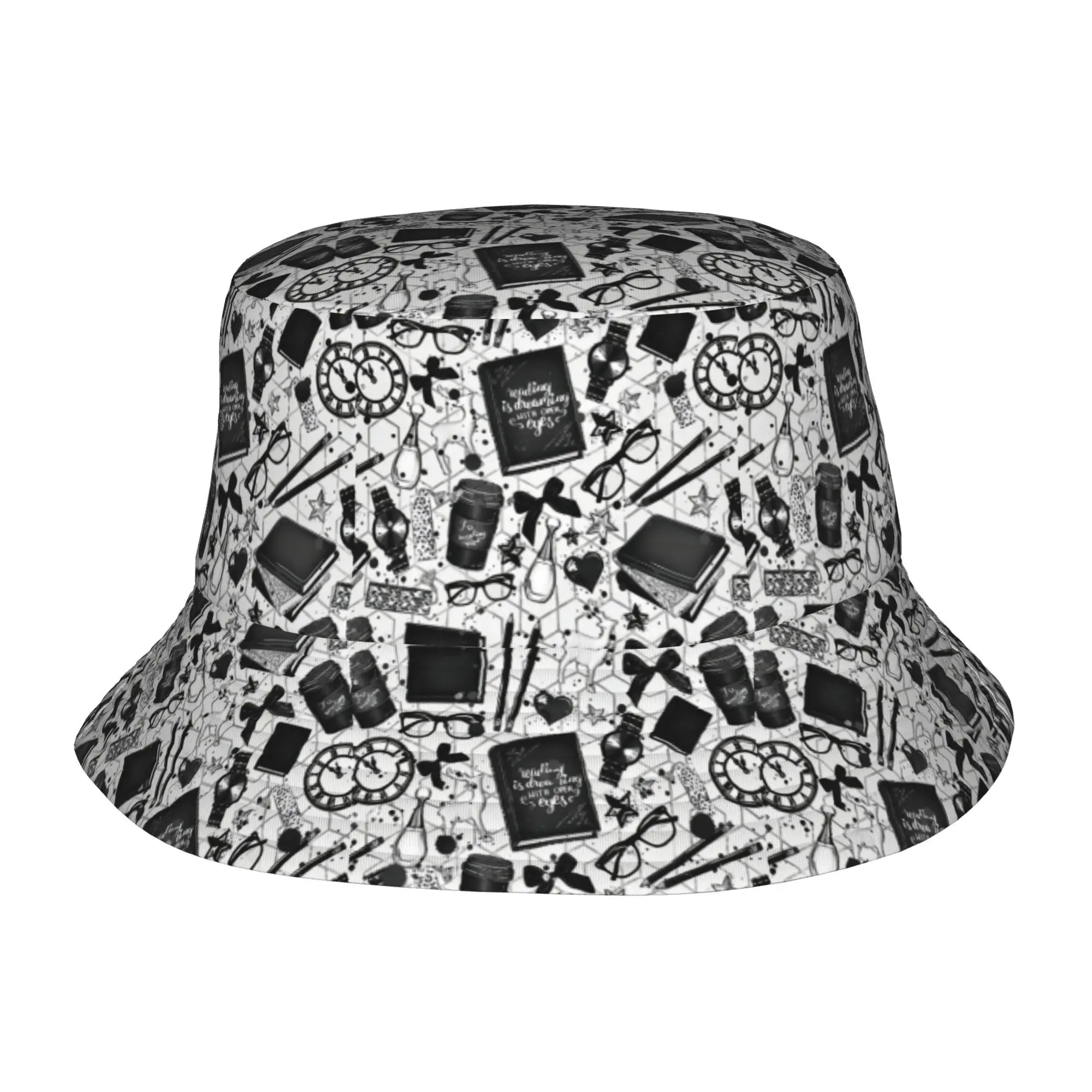Printed Fisherman Hat for Night Reading, Suitable for Both Genders, Ideal for Outdoor Sun Protection, Stylish Bucket Hat