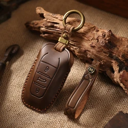 New Leather Car Key Case Cover Shell Protector Fob For Peugeot 508 2008 3008 208 308 408 4008 5008 Citroen C3 C4 CACTUS C6 C8