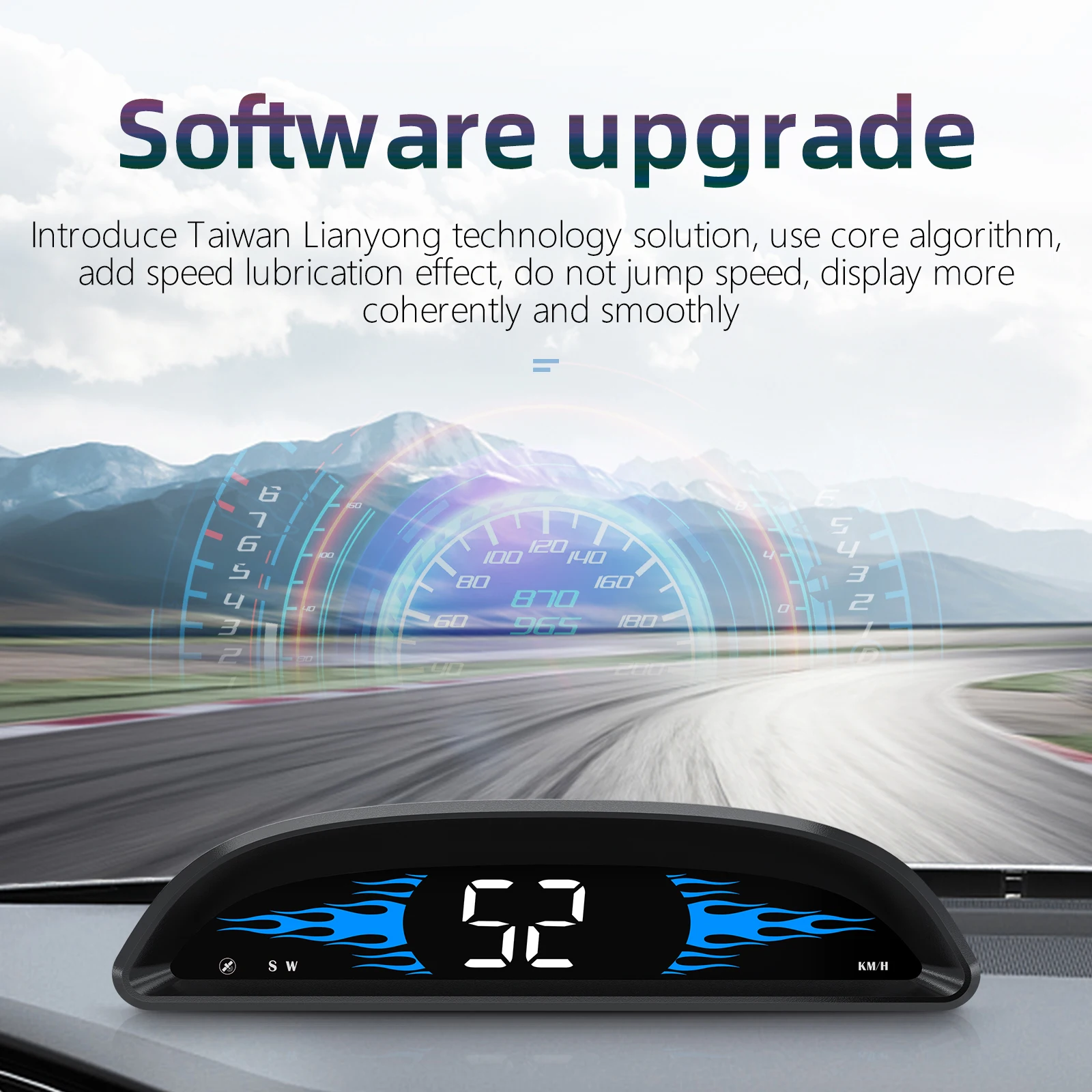 G2 عداد السرعة الرقمي GPS شاشة عرض عالمية (HUD) للسيارات، مع شاشة LCD 4 بوصة، سرعة MPH، تنبيه القيادة التعب، O