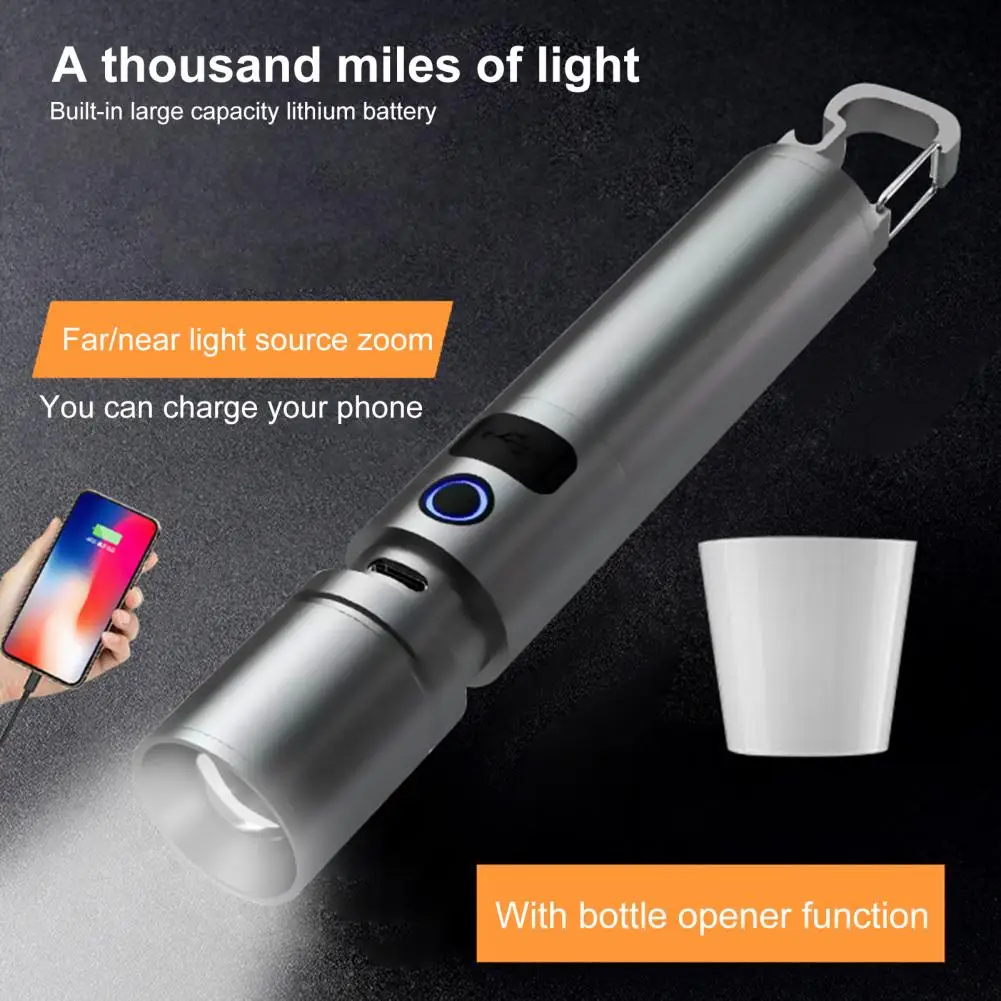 Powerful Torch LED Flashlight Camping Waterproof Super Bright High Lumens Zoomable USB Rechargeable Flashlight