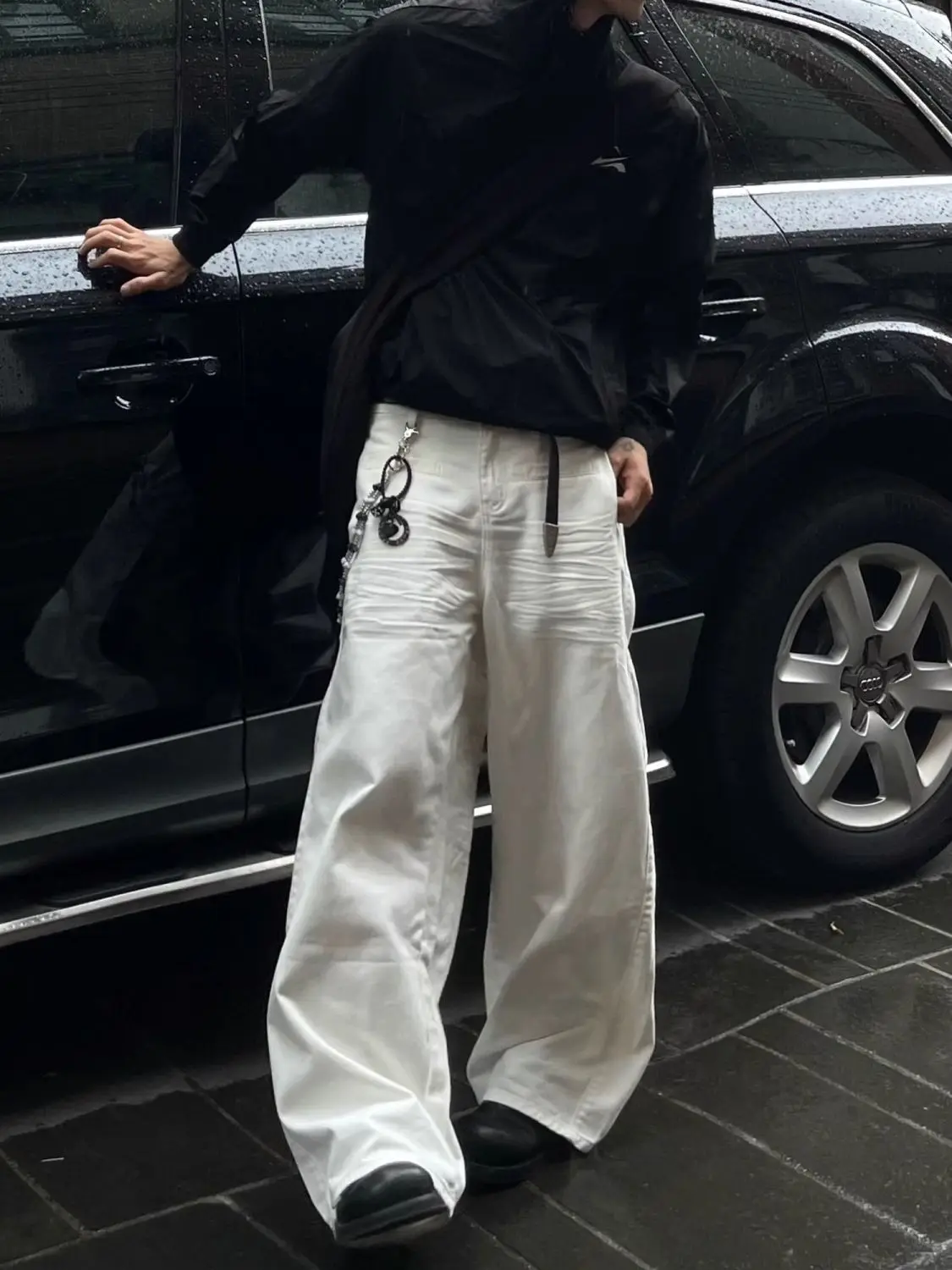 Jean Vintage blanc pour femme, taille haute, Baggy, décontracté, Y2K, années 2021, pantalon Cargo droit, Streetwear, jambes larges, Denim, automne 2000