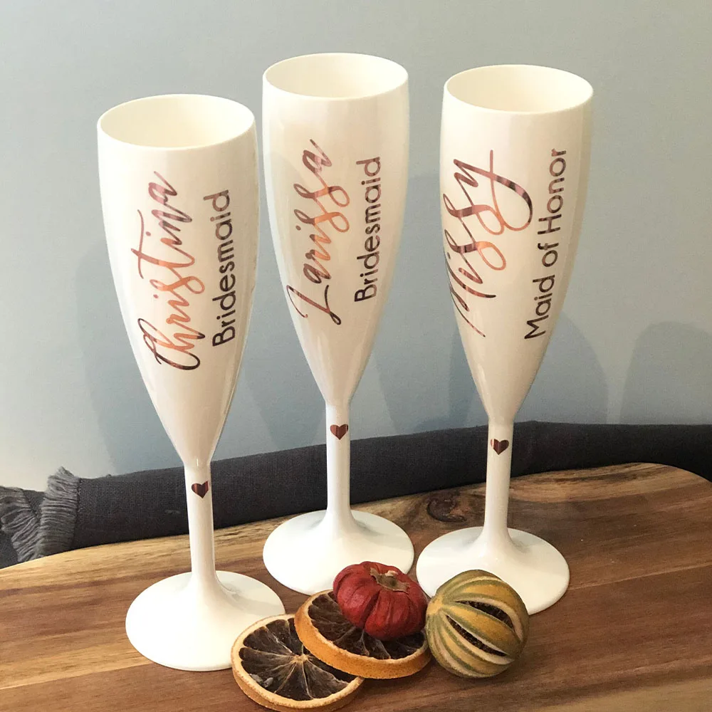 

Personalised Champagne Flute Custom Prosecco Flutes For Hen Party Wedding Morning Drinks Bridesmaid Proposal Creative Favors