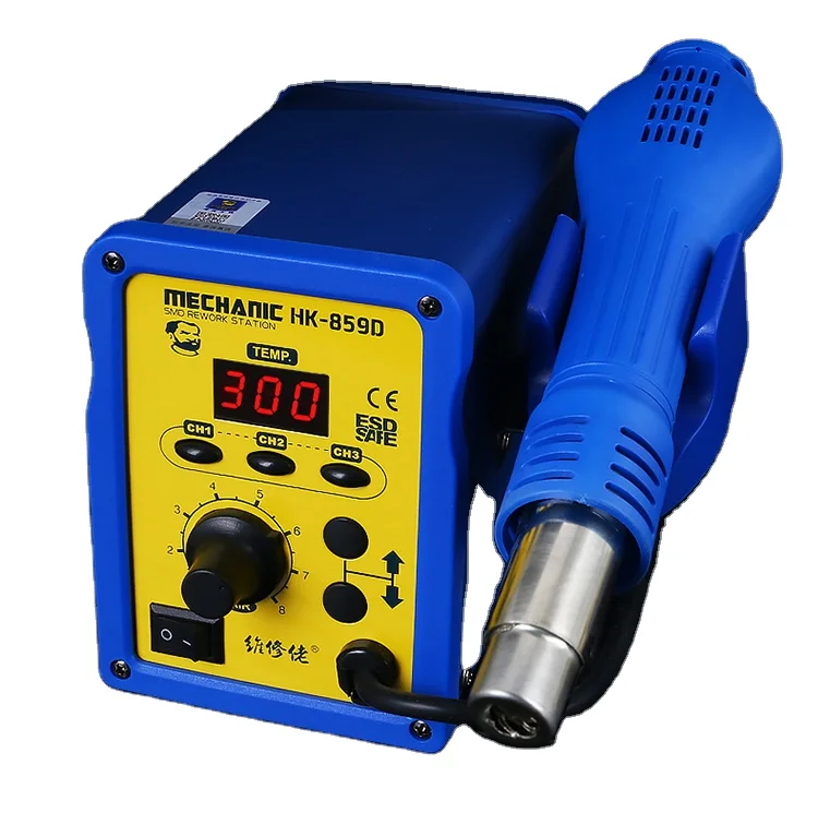 HK 859D Digital Display Electric 650w Soldering Station 859D Hot Air Gun Welding Rework Repair Tools for Mobile Phones