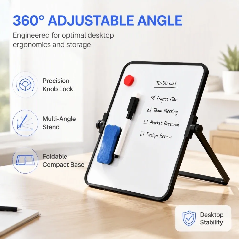 Magnetic Erase White Board Portable A3 A4 Double-Sided White Board Reusable With Stand Erasable Whiteboard School