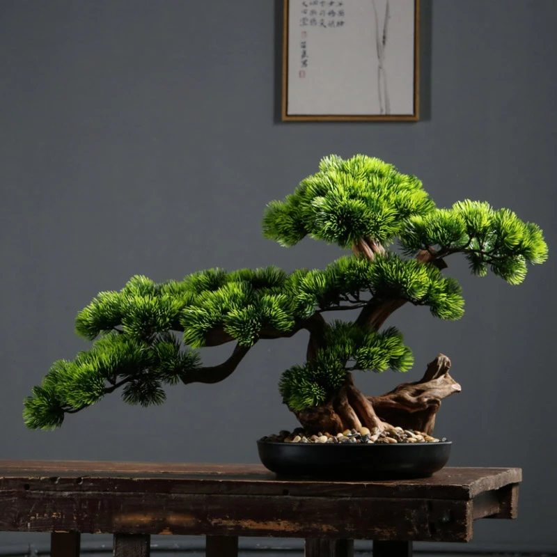 New Thuja Bonsai Anti-authenticity Welcoming Pine Green Plant Ornaments Entrance Interior Landscape Home Decoration Decor Party