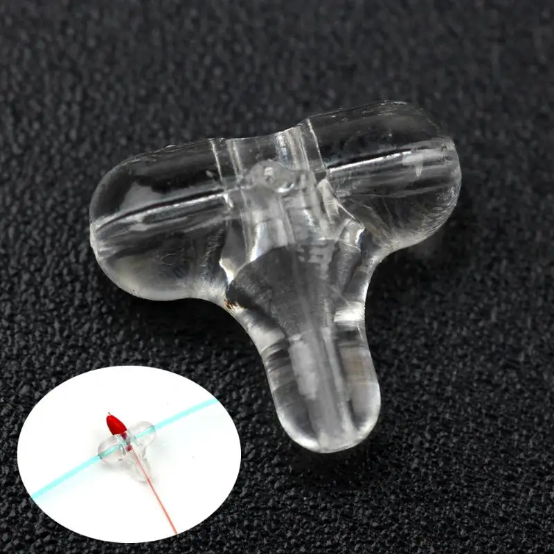 30Pcs  Fishing Beads Transparent Clear Oval Double Cross Hole Beads 3 Way Connector Cross Bead Fishing Tackle