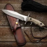 MK9 High Hardness Fixed Blade Straight Knife Fish Meat Vegetables Kitchen Knives Chef Slice Barbecue Cooking Cleaver Tool