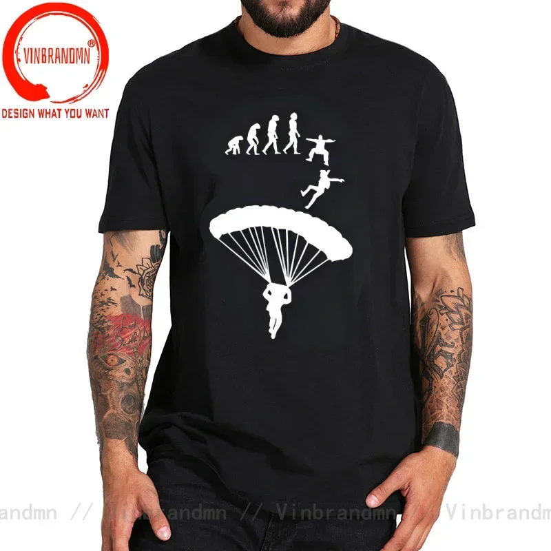 Skydiver Brand Clothing Parachuting Skydive Tee shirt Man Sky Diving tshirt Harajuku Tops Tee Go Skydiving Evolution T shirt men