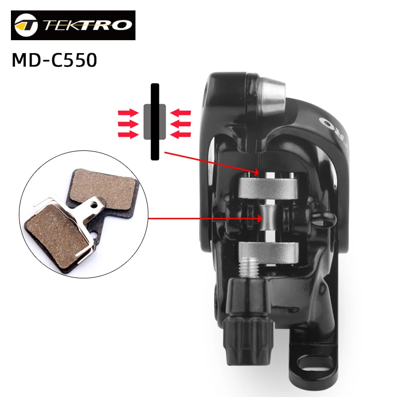 Tektro MD C550 Road Bike Disc Brake Double Piston Flat Mount Grave Bicycle Brakes Mechanical Disc Caliper Cycling Accessories