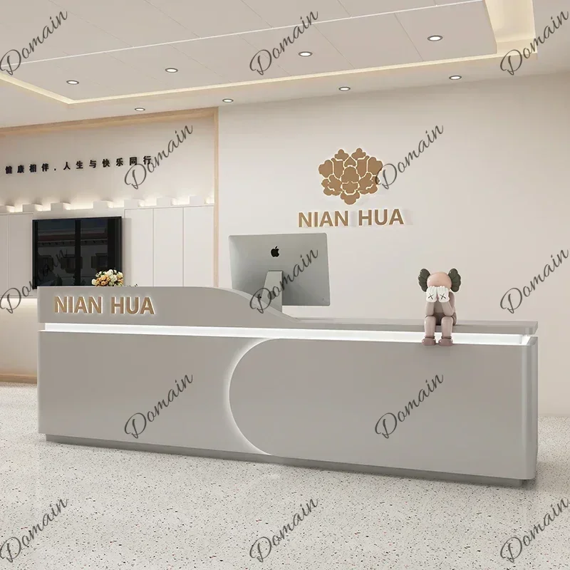 46XWelcome Store Reception Desk Cash Beauty Salon Information Standing Reception Desk Simple Luxury Escritorio Postmodern Furnit