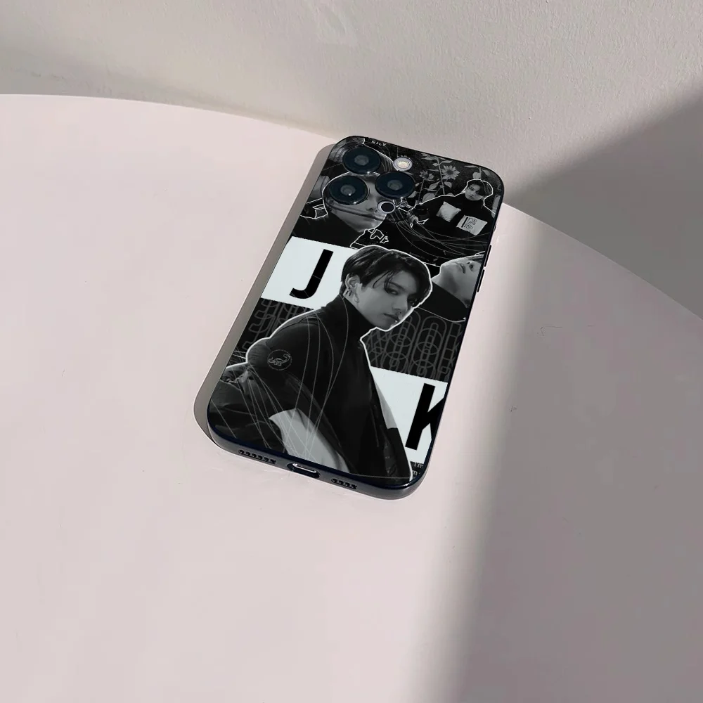 E-Euphoria J-Jungkook-K-KPOP Phone Case For IPhone 16 15 14 13 Pro Max 11 12 Mini X Xs XR Se 2022 Black Silicone Cover