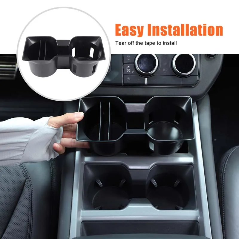 

For Land Rover Defender 90 110 130 2025 ABS Black Car Center Console Cup Holder Storage Box Trim Car Interior Accessories