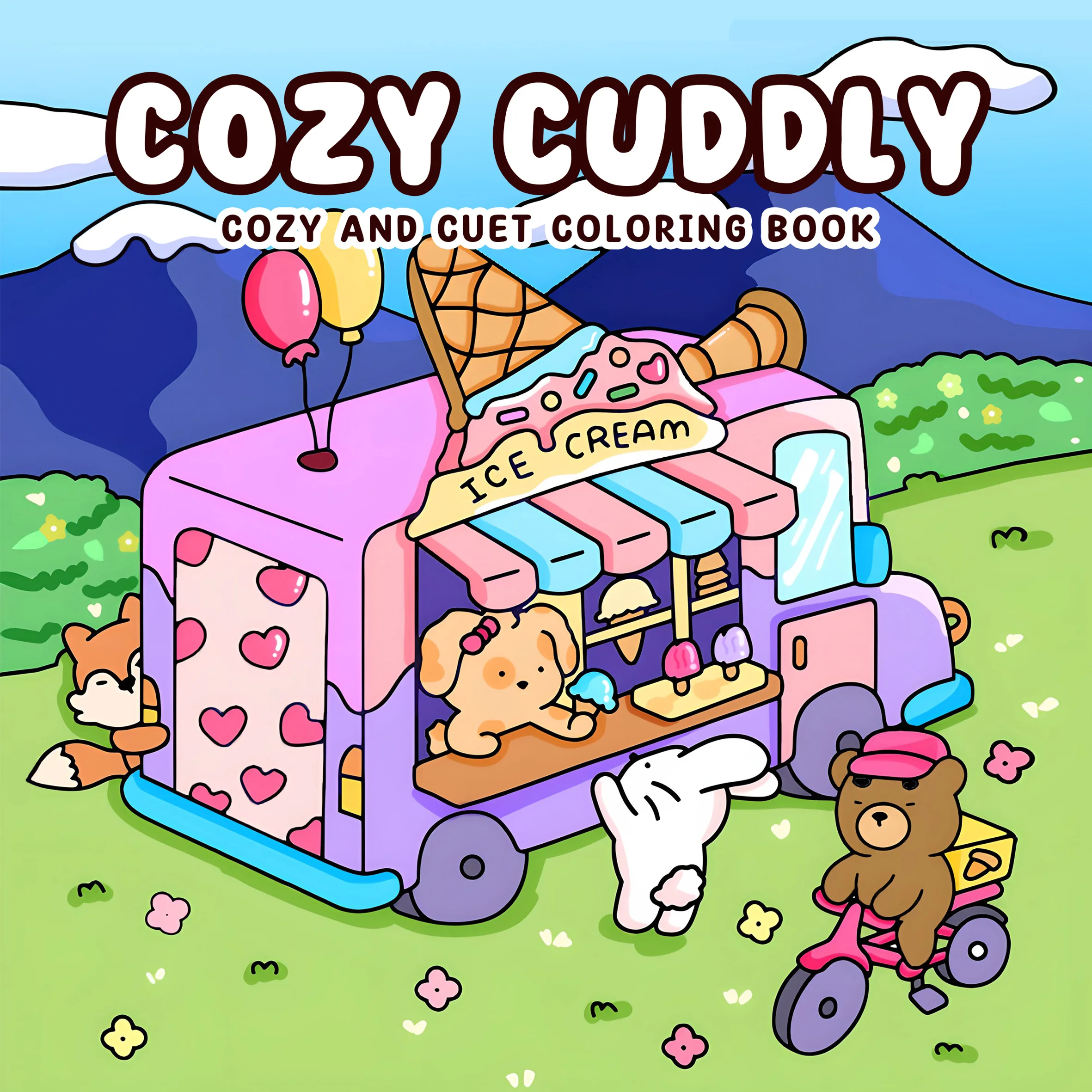

COZY CUDDLY Bold-easy Patterns Coloring Book for Adults Cute Drawing Book Perfect Gift for Party and Birthday