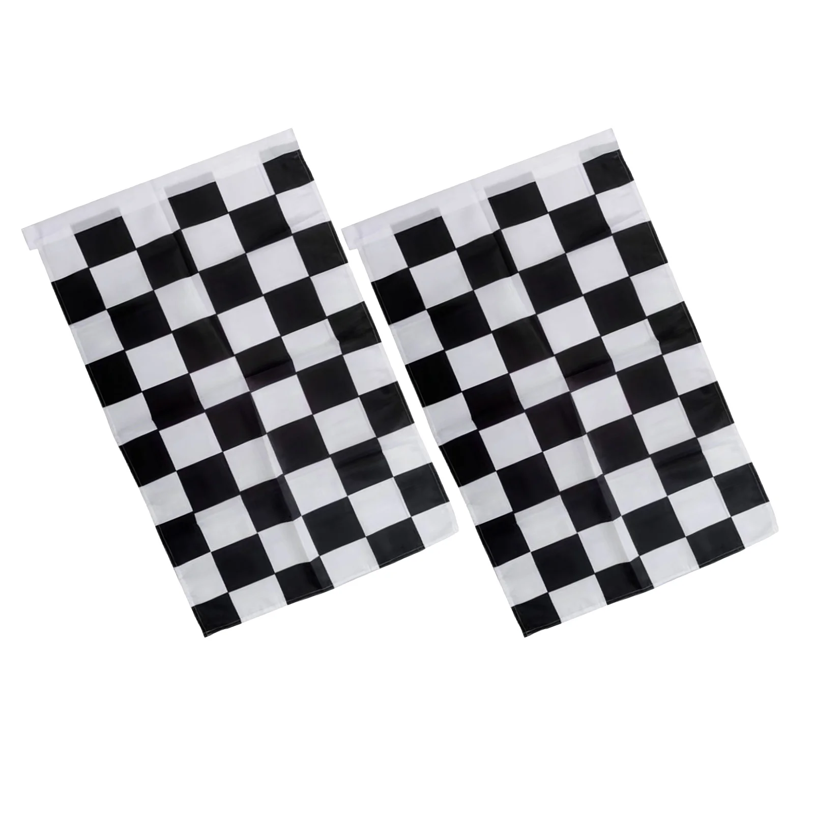 

2Pcs Race Flags Checkered Black White 39x24 Polyester Set Racing Decor Banner for Racing Events Finish Starting Flag