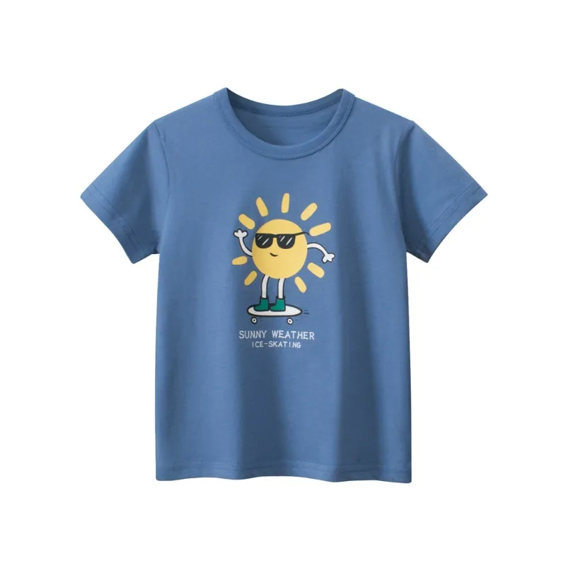 

2024 Summer New Cartoon Boys Short Sleeve T-shirt Children's Clothing O-Neck Cotton Tops Tees Kids Clothes Drop Shipping