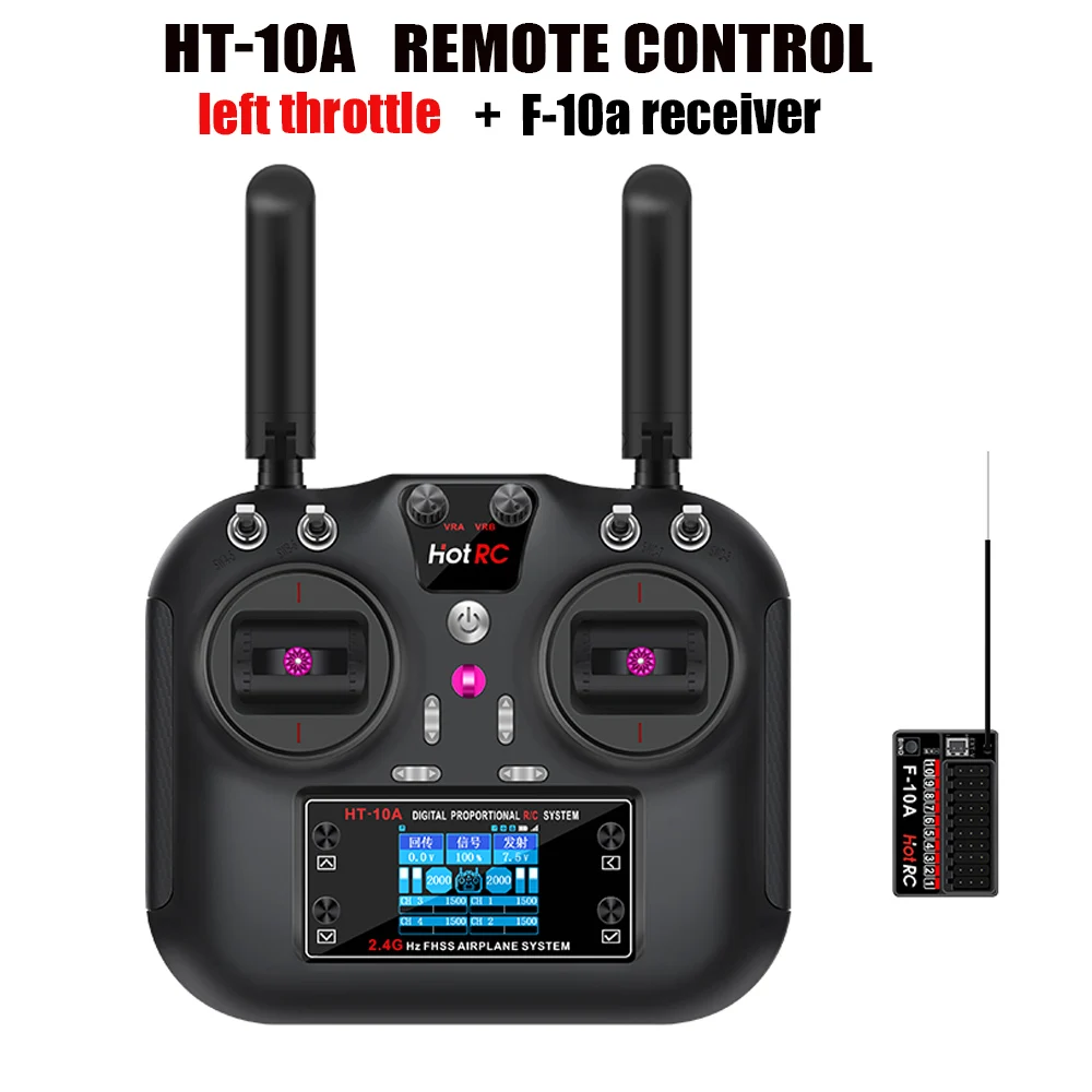 RC Hotrc HT-8A / HT-10A 2.4G 8CH/10CH Transmitter HT8A Remote Control with F-08A Receiver For RC Aircraft Car Ship Tank