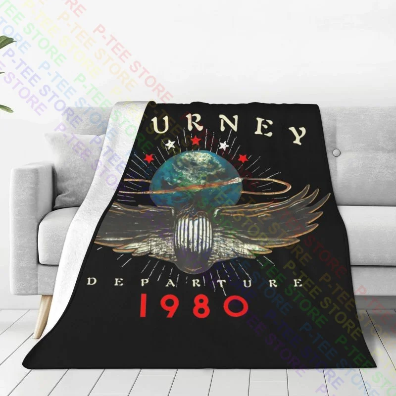 Journey 1980 Smoke Departure Music Rock Band Blanket Home Flannel Breathable Faux Fur Throw Family Expenses