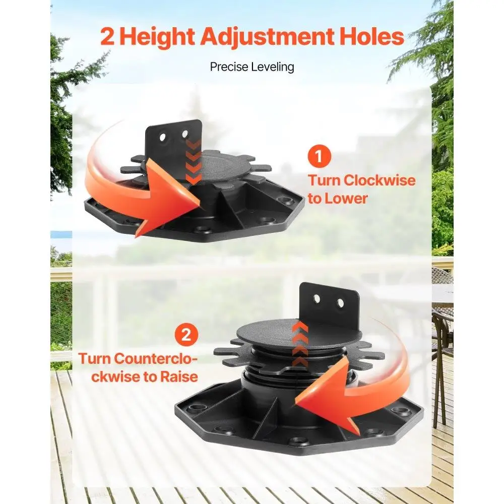 Adjustable Deck Support Pedestal Base 12 Pcs Height Range 1.18 to 2.36 Inches for Outdoor Flooring Installation