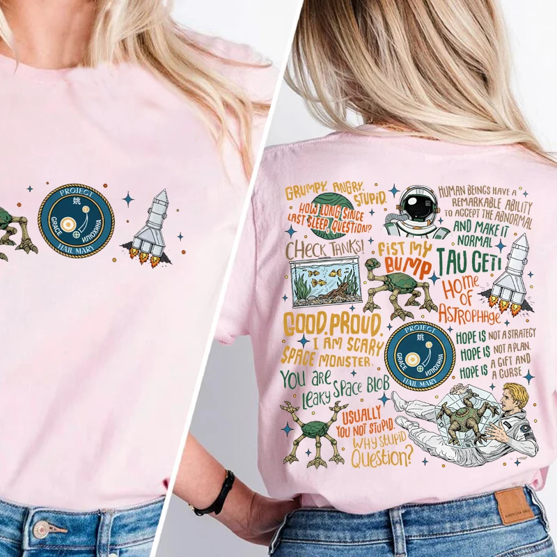 Project Hail Mary Book T-Shirt for Fan Rocky Amaze Sci-Fi Book Lover Tshirt Men Women Casual Cotton Short Sleeve Tees Clothing view 3