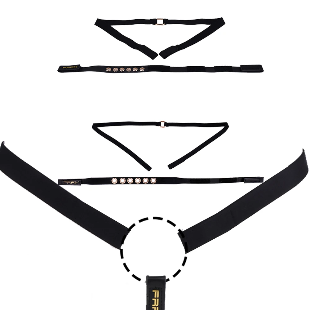 LEZEE Male Chastity Cage Belt Sexy Adult Man Strap Adjustable Elastic Strapon Leather Pants Wearable Underwear For Chastity Cage