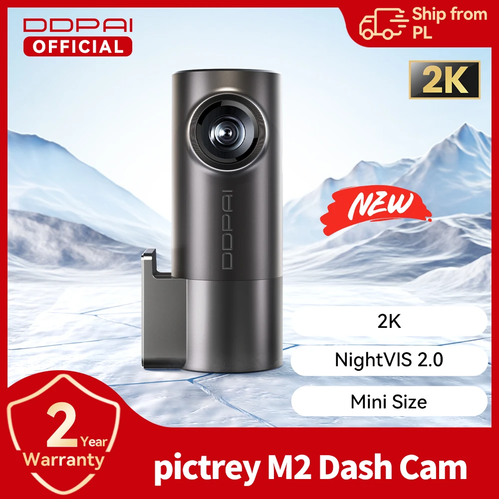 Image of DDPAI M2 2K Dashcam 330 ° Drehbarer Auto-DVR mit intelligenter Sprachsteuerung, Nachtsicht, unterstützt 24-Stunden-Parkmonitor