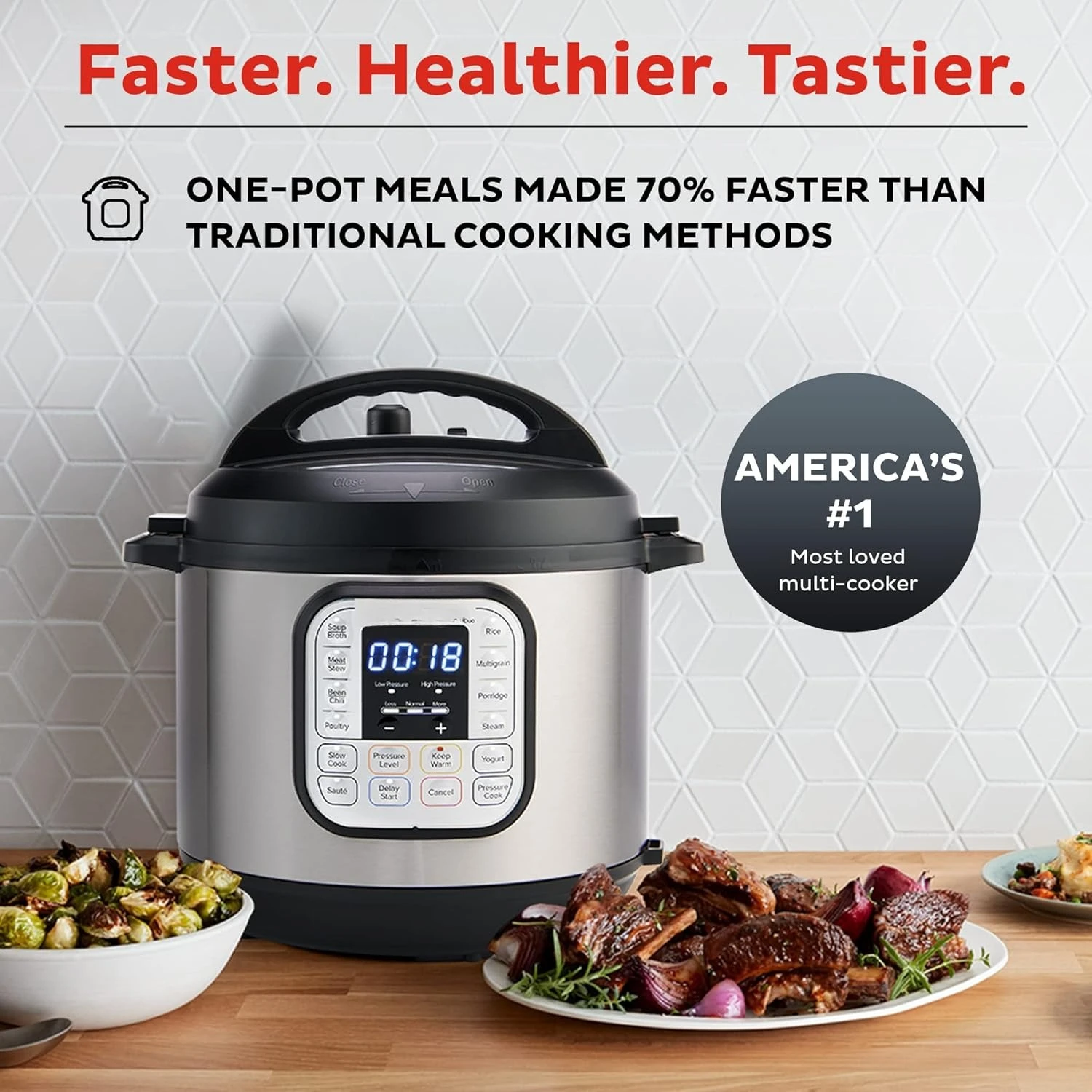 

7-in-1 Electric Pressure Cooker, Slow Cooker, Rice Cooker, Steamer, Sauté, Yogurt Maker, Warmer & Sterilizer, Includes App