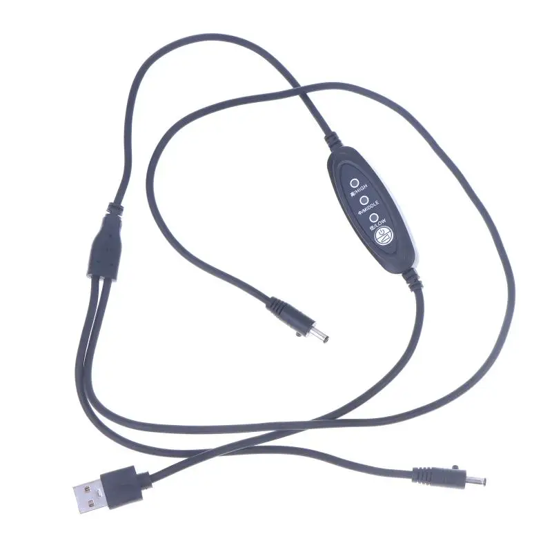 USB Fan Speed Controller Cable | 3-Speed Adjustable Wire for Cooling Vest, 5V/7.4V/12V Compatible, 100cm Length