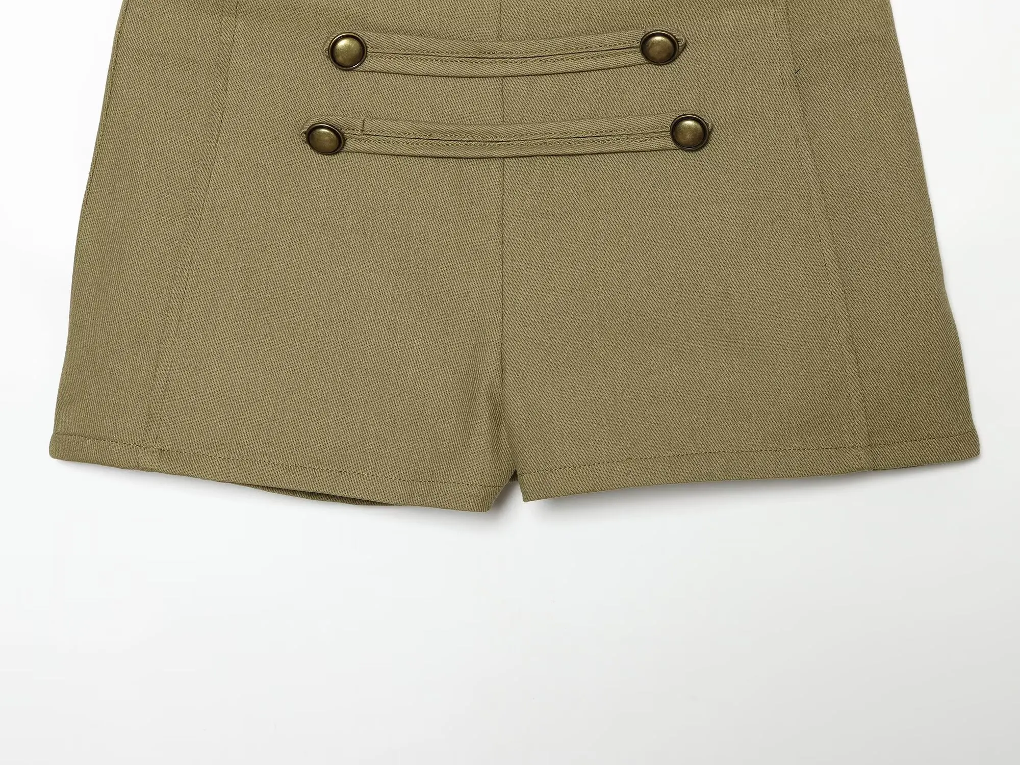 KONDALA Damen Vintage Street Shorts Set 2026 Sommer Trendiges High Street Retro Set Stylisches Urlaubs-Set mit Knöpfen, schmaler Weste und Mini-Shorts – Detail 19