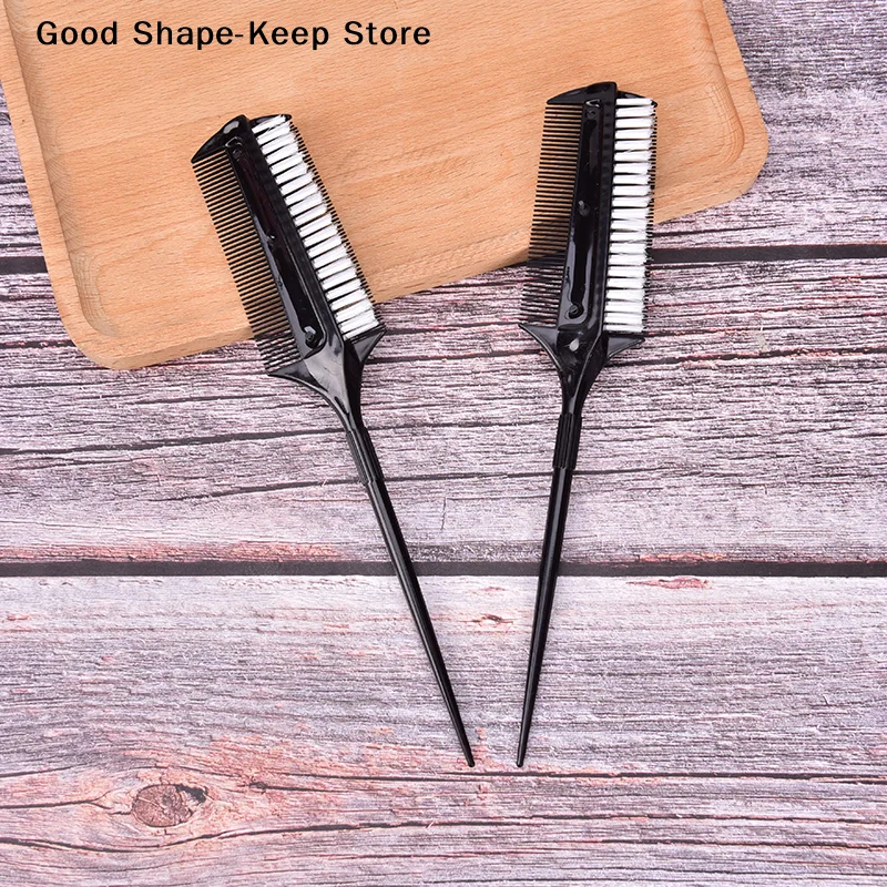 Professional Hairdressing Double Side Dye Comb With Nylon Hair Drying Brush Tinting Combs Hair Color Brush Hair Styling Tools