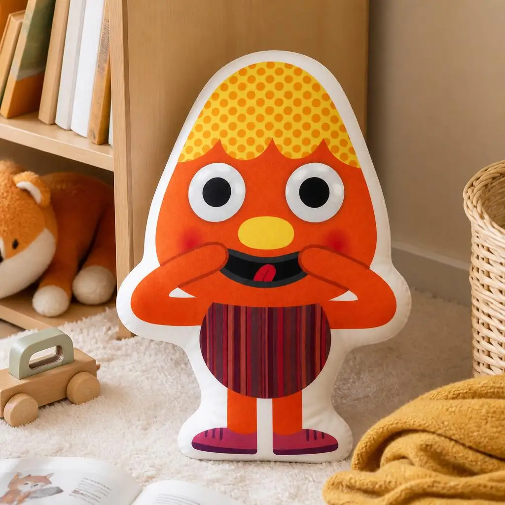 Noodle & Pals Cute Monster Kids Cartoon Plush Pillow Cushion Irregular Stuffed Throw Pillow Home Decor Gift Sofa Bed