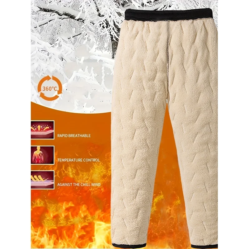 Winter Men's Thermal Pants 2-Pack Casual Fleece Lined Jogging Man Windproof Male Cold Weather Clothing Clothes Padded Trousers