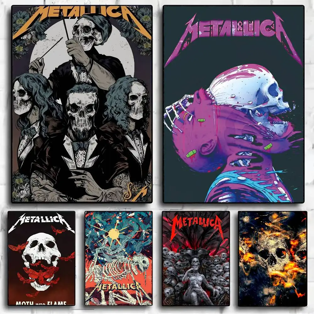 Cool Band M-metallica Film Sticky Poster Retro Kraft Papier Aufkleber DIY Zimmer Bar Cafe Ästhetische Kunst Wand Malerei