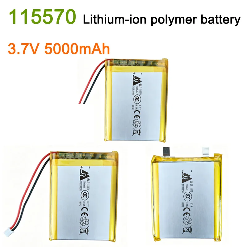 

3.7V 115570 Lithium Polymer Battery 5000mAh Battery Power for Electronic Devices,Tablet, DVD,drones, Remote Control Cars