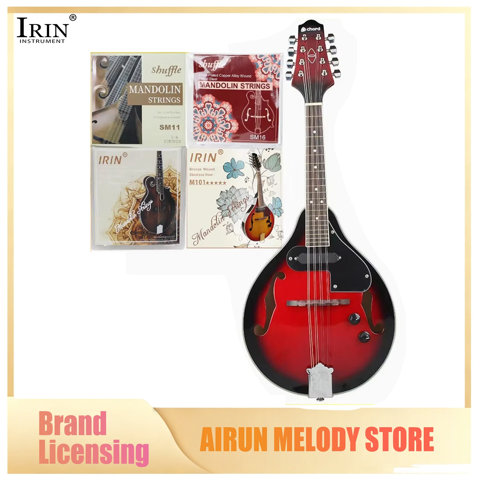 Mandolin String Set Bronze Wound Stainless Steel Core Strings Anti-rust Mandolin String Replacement Kit for Mandolin Performance